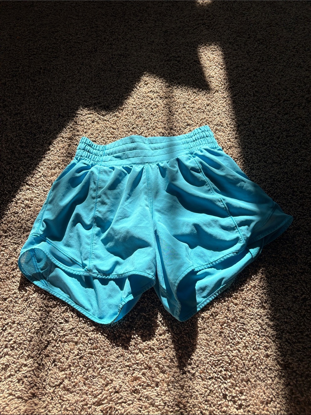 Lululemon Women’s Aqua Athletic Shorts with Elastic Waist